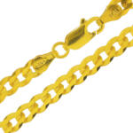 Argento-ekszer Aranyozott ezüst lánc - Pancer minta, szélessége 4 mm (15369)