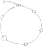 Argento-ekszer Ezüst bokalánc - szívek, hossza 22 - 26 cm (91278)