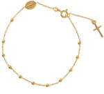 Argento-ekszer Arany karkötő rózsafüzér - 1 tized, kereszt, Csodás érem, hossza 17 és 19 cm (9A013)