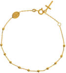 Argento-ekszer Arany karkötő rózsafüzér - 1 tized, kereszt, Csodás érem, hossza 17 és 19 cm (9A027)