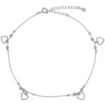 Argento-ekszer Ezüst bokalánc - szívek, golyó, hossza 22 - 26 cm (91698)