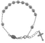 Argento-ekszer Ezüst karkötő rózsafüzér - 1 tized, kereszt Jézussal, Csodás érem, hossza 20 - 22 cm (91519)