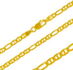 Argento-ekszer Aranyozott ezüst lánc - Figaruchi minta, szélessége 3 mm (15358)