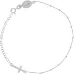 Argento-ekszer Ezüst karkötő rózsafüzér - 1 tized, kereszt, Csodás érem, hossza 18 - 24 cm (92035)