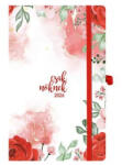 TopTimer Naptár, tervező, A5, heti, TOPTIMER, "Csak Nőknek", piros virág (26N018J-003)