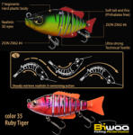 Biwaa SWIMBAIT SEVEN SECTION S4 10cm 17gr 35 Ruby Tiger