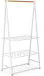 Brabantia Linn Clothes Rack Large ruhatartó állvány. 995x1900x570mm nagy méret. 2db állítható magasságú rácsos polc. bambusz rúd. acél váz. fehér - 118265 (118265) Vasaló