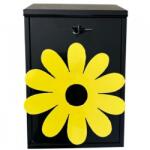 VivaTechnix Cutie postala Vivatechnix Flower KRO-1229, otel, 400x250x100mm, Negru/Galben, 2 chei