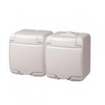Somogyi Elektronic Priza montaj aparent Home Aquastar 21151, alb, 2 locasuri, IP 44