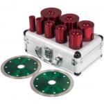VivaTechnix Set 8 carote diamantate pentru gresie Vevor M14, diametre 20/25/32/35/40/50/60/68 mm, 2 x discuri