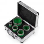 VivaTechnix Set 5 carote diamantate pentru gresie, marmura, 22/35/40/50/65 mm, prindere M14, umed sau uscat, cutie depozitare