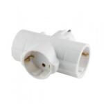 Somogyi Elektronic Ştecher TRIPLU, 3 prize cu împământare, alb Home TPF-26