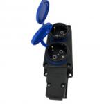Orel Priza PT pentru exterior, 2 locasuri, Orel OR-2105, cu capac, IP44, 16A