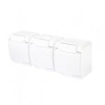 Somogyi Elektronic Priza montaj aparent Home Aquastar 22161, alb, 3 locasuri, IP 44