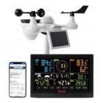 VivaTechnix Statie meteo wireless VEVOR Wi-FI, afisaj color, temperatura, umiditate, viteza vantului/directie, prognoza, alarma, IP67