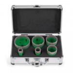 VivaTechnix Set 6 carote diamantate pentru gresie, marmura, 20/25/40/45/50/68 mm, prindere M14, umed sau uscat, cutie depozitare