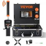 Vevor Camera inspectie endoscop cu Locator 512 Hz, Vevor Profesional, Monitor color HD 7, Lungime 30 m, IP68, 12xLed, pentru conducte