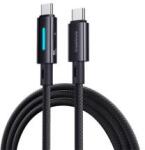 Baseus adatkábel (Type-C - Type-C, 2.4A, 100W, PD gyorstöltő, 100cm, cipőfűző, törésgátló, LED kijel