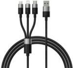 Baseus STARSPEED adatkábel 3in1 (USB - lightning/microUSB/Type-C, 3.5A, PD gyorstöltő, 60cm) FEKETEP