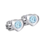 Soliter Brilio Silver Cercei inimă cu zircon albastru deschis 436 001 00122 0400550
