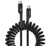 Baseus FISH-EYE adatkábel (Type-C - Type-C, 100W, PD gyorstöltő, 100cm, spirálkábel) FEKETEP10320203