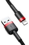 Baseus CAFULE adatkábel (USB - lightning, 2.4A, gyorstöltő 3.0, 100cm, cipőfűző) FEKETE/PIROSCALKLF- (CALKLF)