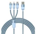Baseus töltőkábel 3in1 (USB - lightning/microUSB/Type-C, 17W gyorstöltő, 120cm, cipőfűző) VILÁGOSKÉK (137456)