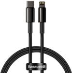 Baseus adatkábel (Type-C - lightning, 20W, PD gyorstöltő, 100cm, törésgátló) FEKETECATLWJ-01 (112539)
