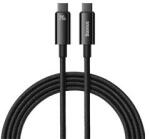 Baseus TUNGSTEN GOLD adatkábel (Type-C - Type-C, 240W, PD gyorstöltő, 200cm, törésgátló) FEKETECAWJ0