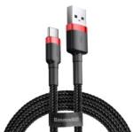 Baseus CAFULE adatkábel (USB - Type-C, 2A, PD gyorstöltő 3.0, 300cm, cipőfűző) PIROS/FEKETECATKLF-U9 (CATKLF-U9)