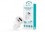 DEVIA Smart Series Mini 30W PD+QC USB+Type-C autós töltő adapter fehér (6942297112421)