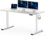 FlexiSpot ONE PIECE Elektromos Állítható Íróasztal, Kétmotoros, 180×80 Cm - Magasságállítható Ülő-Álló Asztal Fehér Vázzal és Fehér Asztallappal, Memóriagombokkal, Otthoni Irodába (EG2-WW-1808)