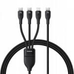 Baseus Cablu Incarcare USB-C - Lightning / 2 x USB-C Baseus Flash Series III 3in1, 100W, 1.5m, Negru P10377502111-00 (P10377502111-00)