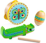 DJECO Játékhangszer - Tamburin, maracas, guiro - Set of percussions: tambourine, maracas, guiro (DJEDJ06031)
