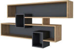 ASIR GROUP 835PUQ1672 polc, Melamin bevonat, 120x72, 2cm, Barna/fekete (835PUQ1672)
