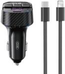 XO BCC17 FM transmitter 30W autós töltő USB-C kábellel(Fekete)