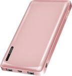 LogiLink Power bank 10.000 mAh, 2x USB-A, USB-C, gyorstöltéssel, rózsaszín arany