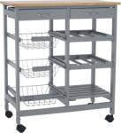 TEMPO KONDELA Tálalókocsi, szürke/természetes, BARABE - sprintbutor