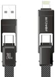 BlitzWolf Cablu BlitzWolf BW-HDC7 4-in-1 USB+C+Lightning 240W 1.2m (negru)