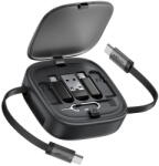 ACEFAST Set Calatorie cu Cablu Retractabil 2x Type-C, USB, Lightning, Micro-USB, TF, SIM, 60W, 3A, 0.95m - Acefast (J3) - Black (KF2349384) - pcone