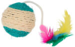Kerbl Minge din sisal cu pene si zornaitoare - 6cm