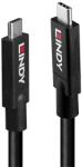 Lindy Aktív Kábel USB-C 3.2 Gen2, C - C, Video Support 8K@60Hz, M/M, 8m, fekete (43411) (43411)