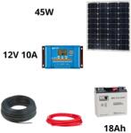 Victron Energy Mini Napelem csomag Victron Energy 45W-os Napelem + 10A MPPt + 12V 18Ah AGM akkumulátor (NP-451018)