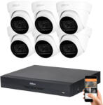 DAHUA 6 dome kamerás 8MP 4K kamera rendszer szett 30 méter éjjellátással (HAC-DOME-30M-8MP-6)