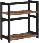 SONGMICS Fűszertartó asztali polc 2 szintes bambusz kerettel, fekete 42x18x43cm (OFS046B01)