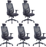 Mercury 5PACK Ergonomikus irodai szék ARES fekete, magas (5 db)