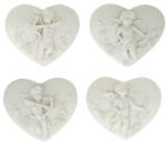 Dekoráció szív angyallal mágneses poly 5, 4x1, 6x4, 5 cm fehér 4 féle 1db, figura nem választható