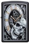Zippo Skull Clock Benzines Öngyújtó - koponya motívummal és antik órát ábrázoló grafikával (Z-158221)