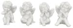  Dekoráció angyal ülő poly 3, 6x3, 7x4, 8cm fehér 4 féle, 1db (LR22B-2781, 82, 83, 84)