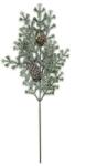  Selyemvirág fenyőág deres, tobozzal, műanyag, 45cm, zöld (LX22-1981YG)